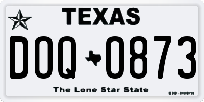TX license plate DOQ0873