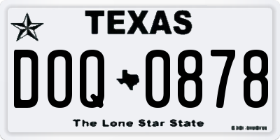 TX license plate DOQ0878