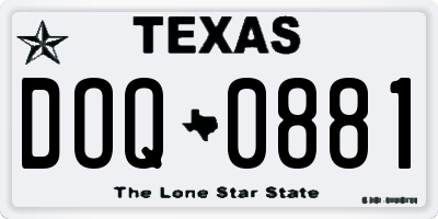 TX license plate DOQ0881