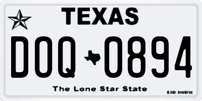 TX license plate DOQ0894
