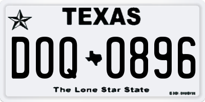 TX license plate DOQ0896