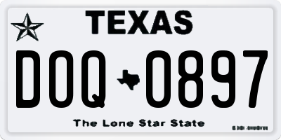 TX license plate DOQ0897