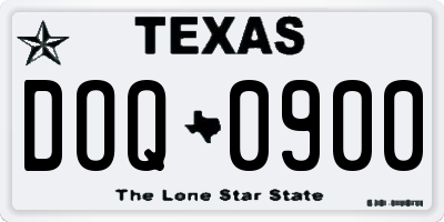TX license plate DOQ0900