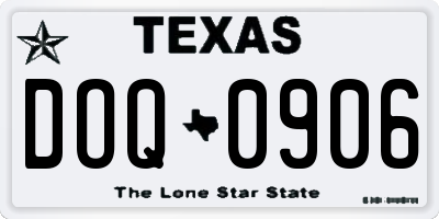 TX license plate DOQ0906