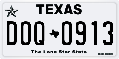 TX license plate DOQ0913