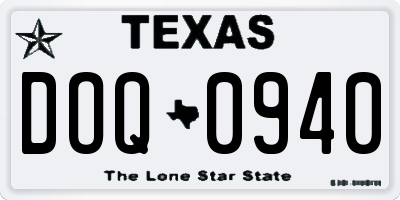 TX license plate DOQ0940