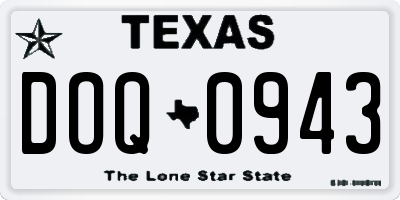 TX license plate DOQ0943