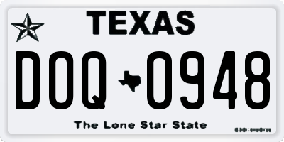 TX license plate DOQ0948