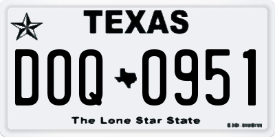 TX license plate DOQ0951