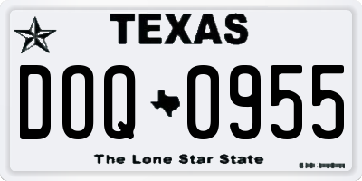 TX license plate DOQ0955