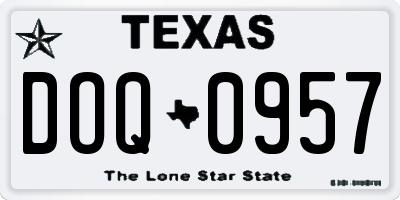 TX license plate DOQ0957