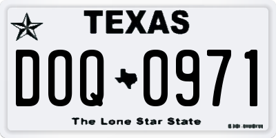 TX license plate DOQ0971