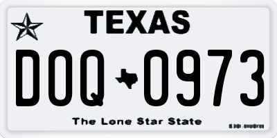TX license plate DOQ0973