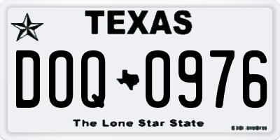 TX license plate DOQ0976