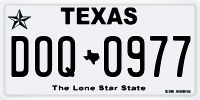 TX license plate DOQ0977