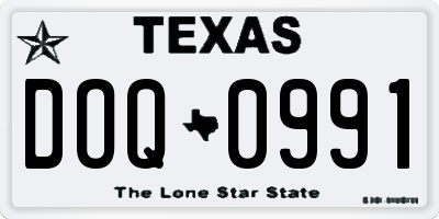 TX license plate DOQ0991