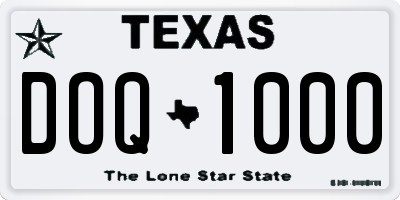 TX license plate DOQ1000