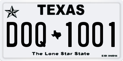 TX license plate DOQ1001