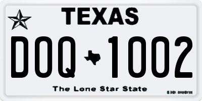 TX license plate DOQ1002