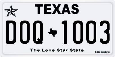 TX license plate DOQ1003
