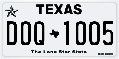 TX license plate DOQ1005