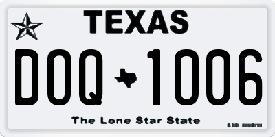 TX license plate DOQ1006