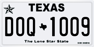 TX license plate DOQ1009
