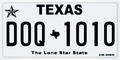 TX license plate DOQ1010