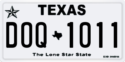 TX license plate DOQ1011