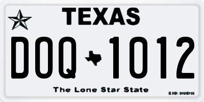 TX license plate DOQ1012