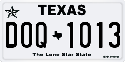 TX license plate DOQ1013