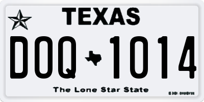 TX license plate DOQ1014