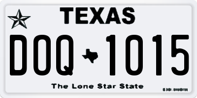 TX license plate DOQ1015