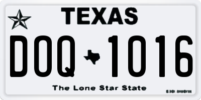TX license plate DOQ1016