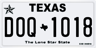TX license plate DOQ1018