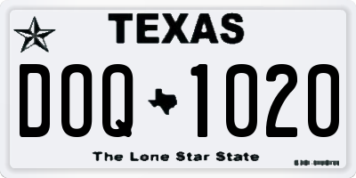 TX license plate DOQ1020