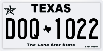 TX license plate DOQ1022