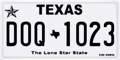 TX license plate DOQ1023