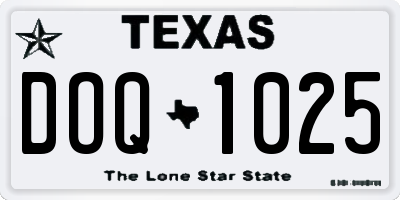 TX license plate DOQ1025