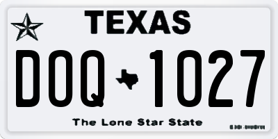 TX license plate DOQ1027