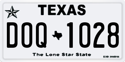 TX license plate DOQ1028