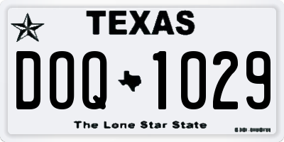 TX license plate DOQ1029