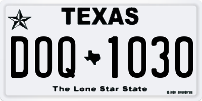 TX license plate DOQ1030