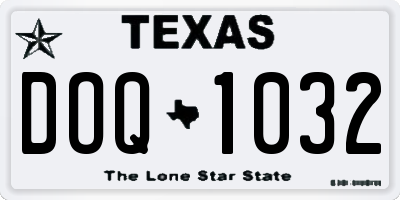 TX license plate DOQ1032
