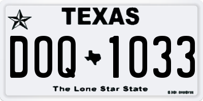 TX license plate DOQ1033