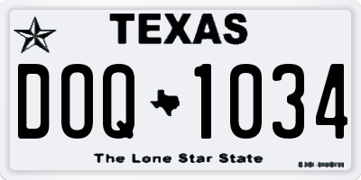 TX license plate DOQ1034