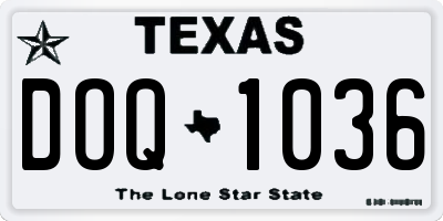 TX license plate DOQ1036
