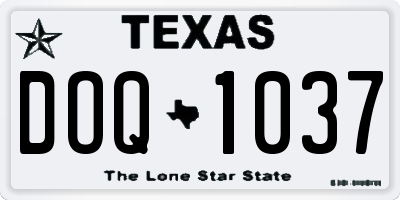 TX license plate DOQ1037