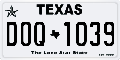 TX license plate DOQ1039