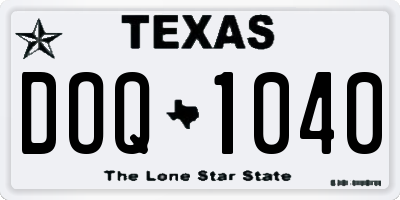 TX license plate DOQ1040